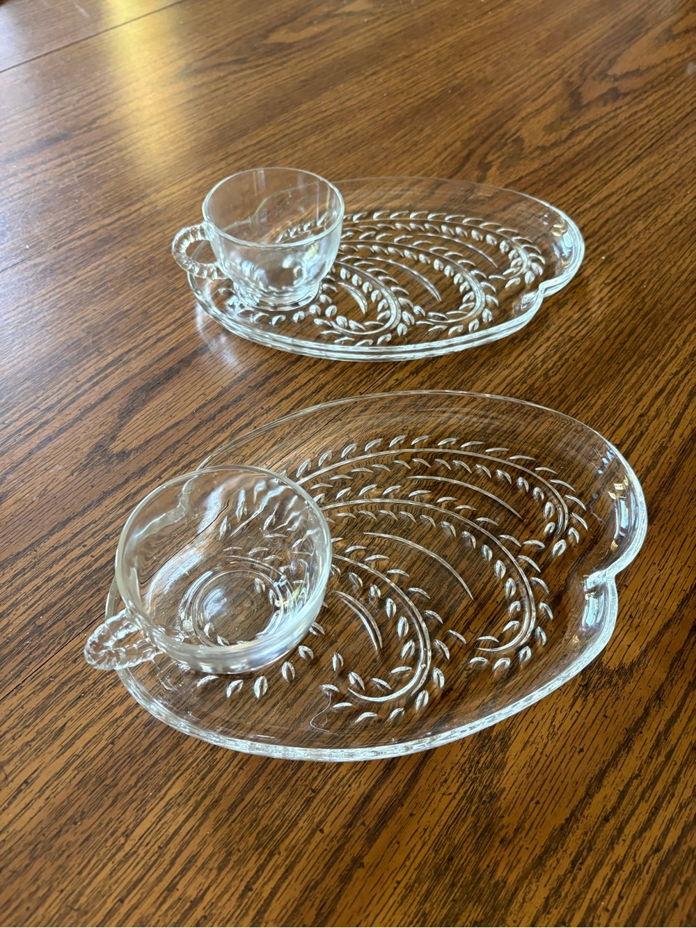 Vintage Federal Glass Snack Plate with Cup - Set of 19.